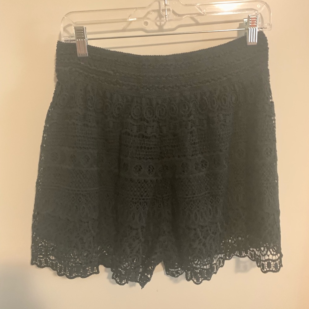 Black Crochet Shorts